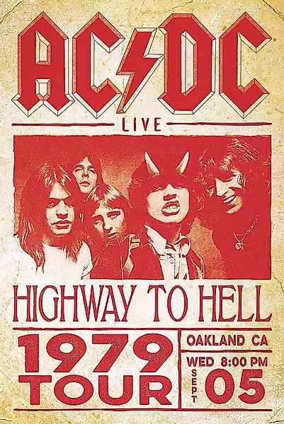 PYRAMID Poster AC/DC Poster Live Highway To Hell Tour 1979 61 x 91,5 cm günstig online kaufen