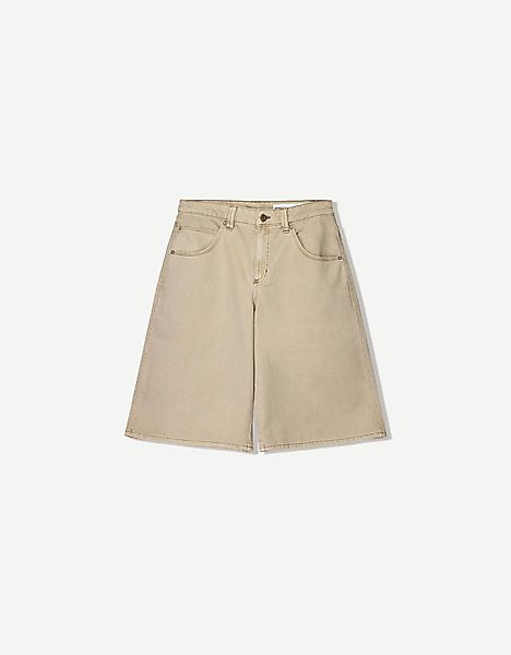 Bershka Bermudas Aus Jeans Denim Damen 10-12 Sandfarbe günstig online kaufen