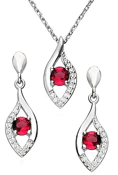 Limana Schmuckset 925 Silber Kette mit Ohrringe hängende Ohrstecker Halsket günstig online kaufen