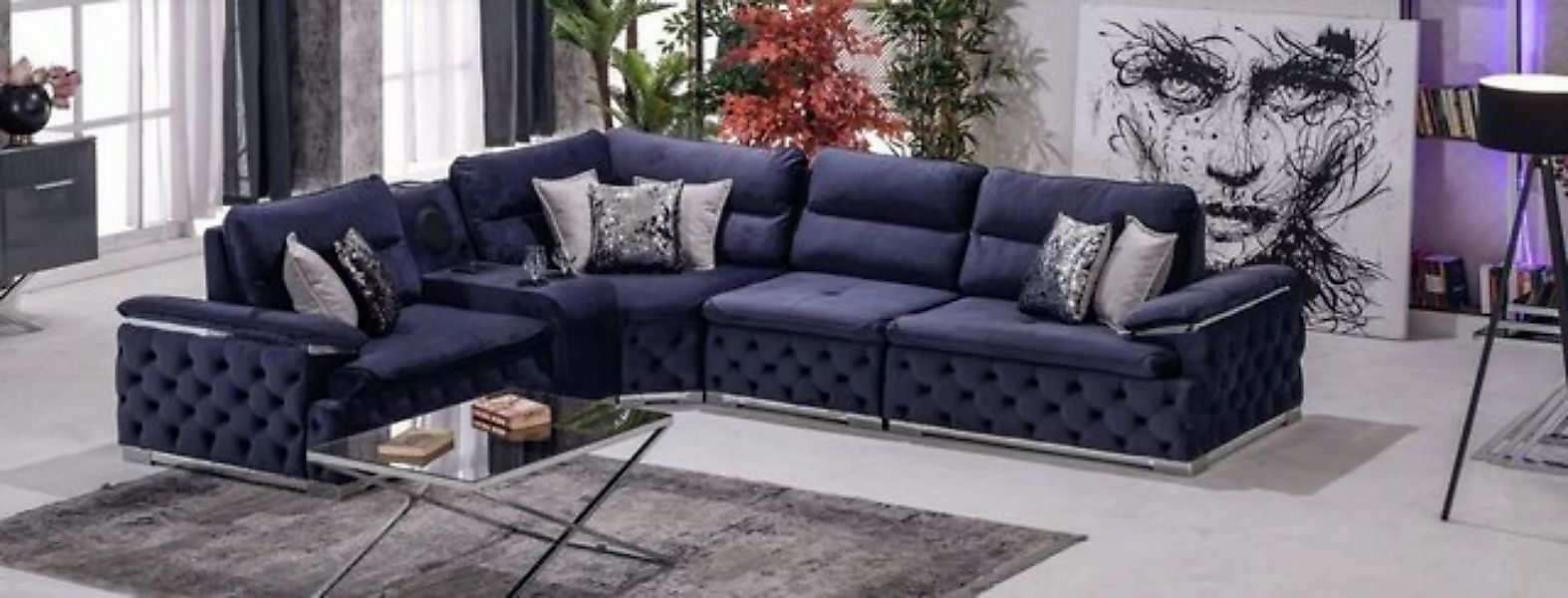 JVmoebel Sofa Design Ecksofa Stoff L-Form Modern Style Couch Polstermöbel, günstig online kaufen