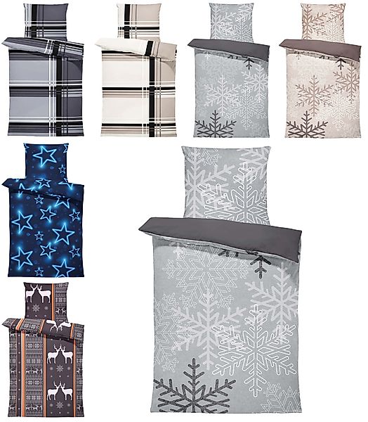 One Home Bettwäsche Winter, Biber, 4 günstig online kaufen