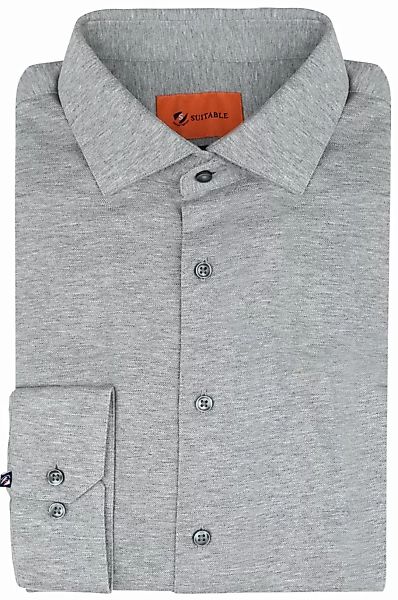 Suitable Hemd Knitted Pique Grau - Größe 42 günstig online kaufen