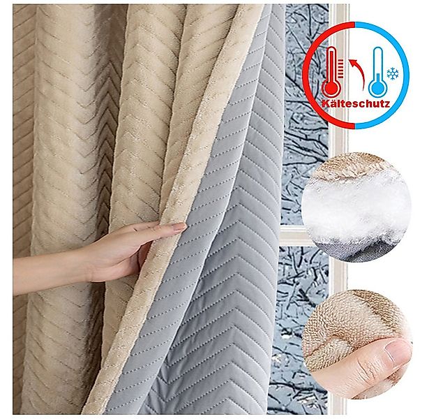 Rosnek Verdunkelungsvorhang Thermovorhang Verdunklung Flanell Kälteschutz B günstig online kaufen
