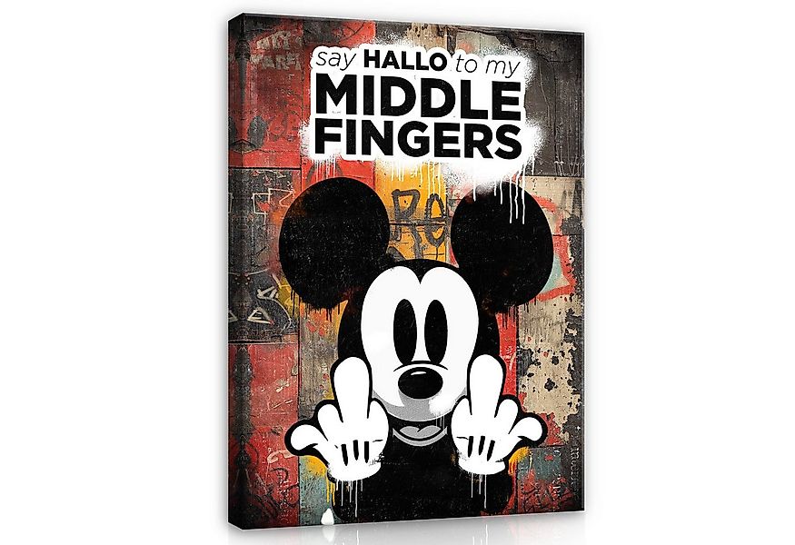 Wallarena Leinwandbild Kunst Mickey Graffiti Abstrakt Wohnzimmer Schlafzimm günstig online kaufen