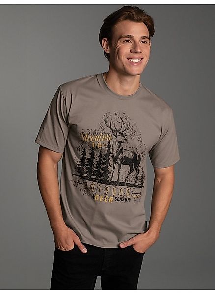 Trigema T-Shirt TRIGEMA T-Shirt mit großem Hirsch-Printmotiv (1-tlg) günstig online kaufen