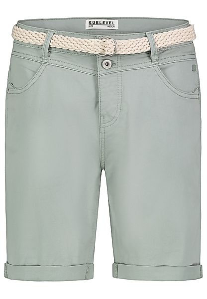 SUBLEVEL Bermudas Kurzes Design mit Flechtgürtel günstig online kaufen