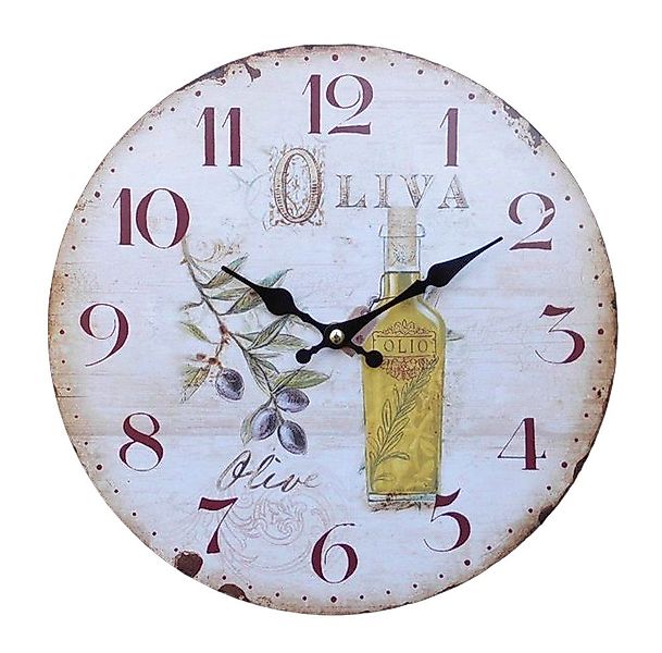 Ambiente Haus Wanduhr Mediterrane Wanduhr Oliva günstig online kaufen