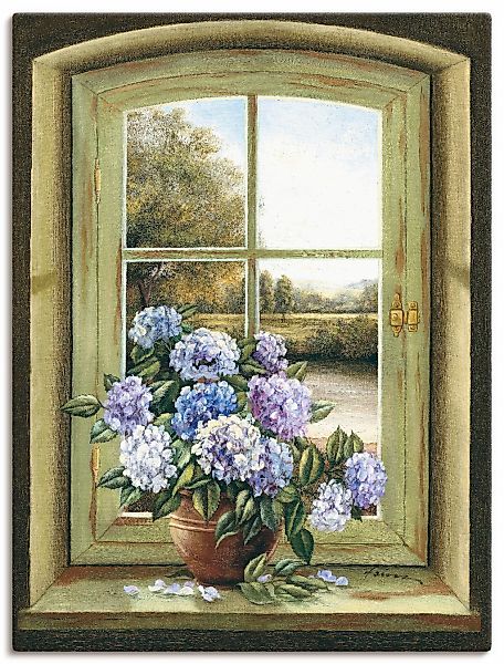 Artland Wandbild "Hortensien am Fenster" Arrangements 1 Stk. tlg. als Alubi günstig online kaufen