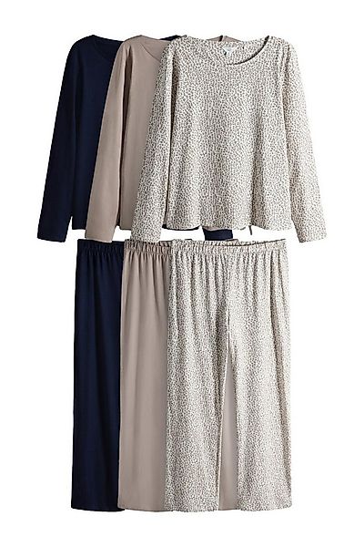 The Set Pyjama The Set Langärmelige Jersey-Pyjamas, 3er-Pack (6 tlg) günstig online kaufen