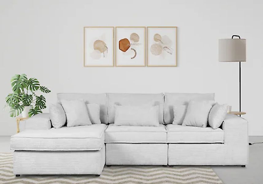 OTTO home Ecksofa »Florid L-Form« 3 Teile, bestehend aus Modulen, viele Bez günstig online kaufen