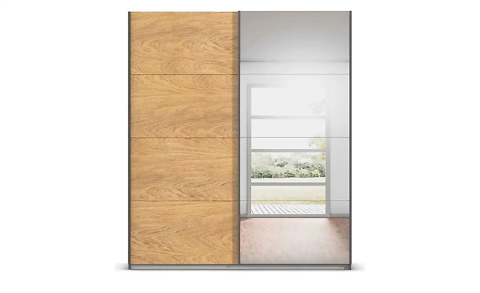 Schwebetürenschrank mit Spiegel Malva Extra ¦ grau ¦ Maße (cm): B: 181 H: 2 günstig online kaufen