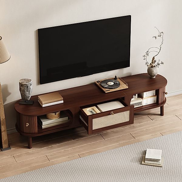 STILVORA Lowboard mit Rattan-Schubladen,TV-Schrank Fernsehschrank mit günstig online kaufen