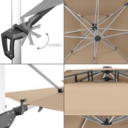 anndora-sonnenschirm Ampelschirm mit Aluminiumgestell, LxB: 350x350 günstig online kaufen
