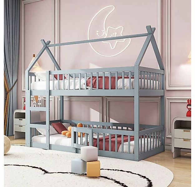 Sweiko Etagenbett Kinder-Familienbett mit Treppe, (Loft Design, Massivholz- günstig online kaufen