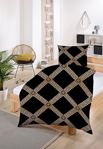 Gold-Line Bettwäsche "Abstrakt in Gr. 135x200 cm" elegante Bettwäsche mit R günstig online kaufen