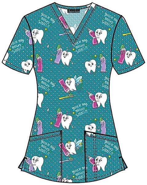 Cherokee Funktionsbluse Cherokee Damenkasack V-Neck mit Printmotiv bedruckt günstig online kaufen