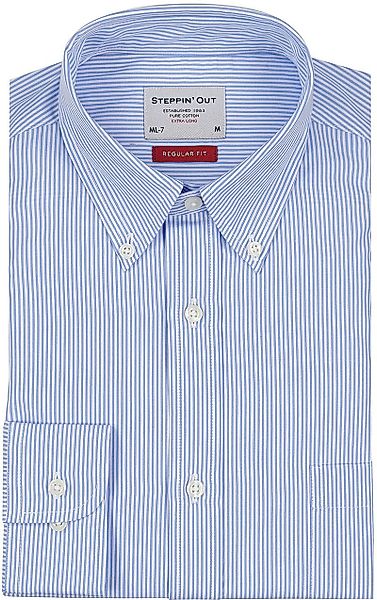 Steppin' Out Hemd Extra Long Sleeves Streifen Hellblau - Größe XXL günstig online kaufen