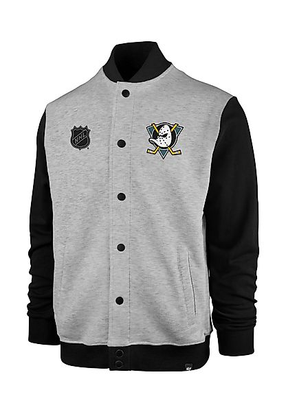 47 Brand Herren Jacke Burnside Track Jacket ANAHEIM DUCKS 546659 Grau Slate günstig online kaufen