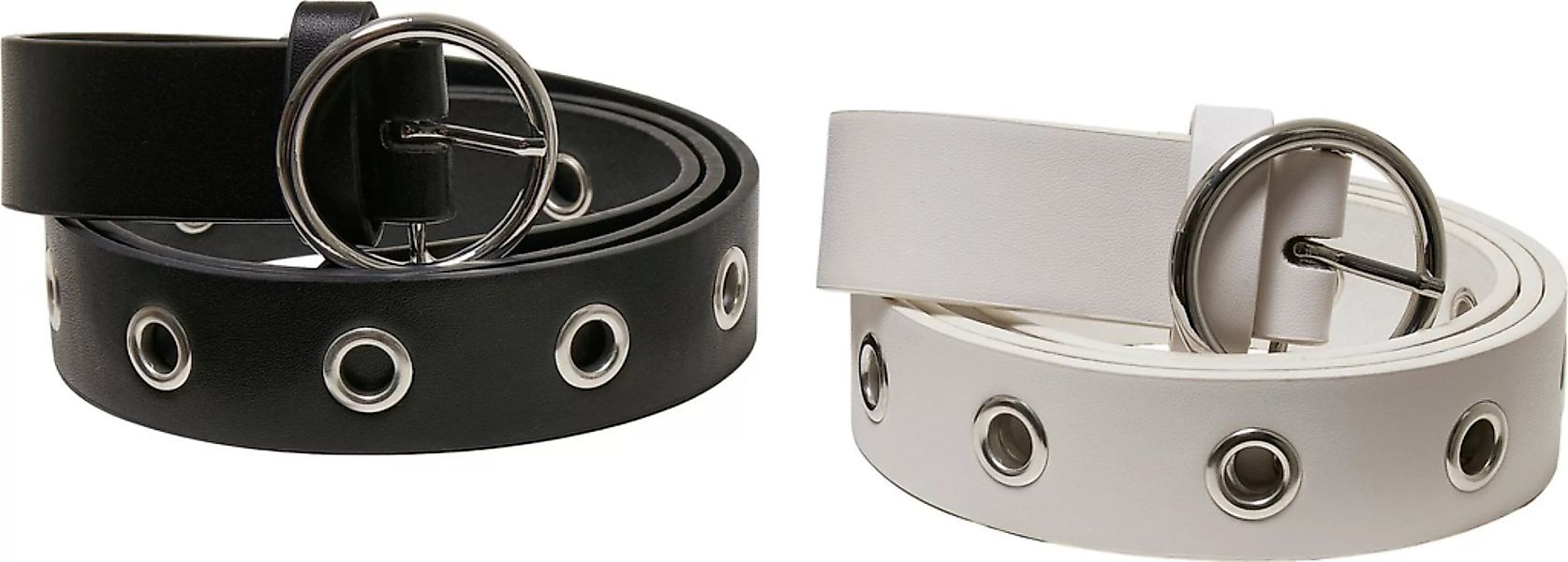URBAN CLASSICS Hüftgürtel "Accessoires Synthetic Leather Eyelet Belt 2-Pack günstig online kaufen