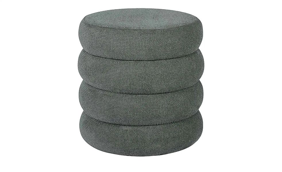 Polsterhocker  Viconovo ¦ grün ¦ Maße (cm): H: 43  Ø: 43 Polstermöbel > Hoc günstig online kaufen