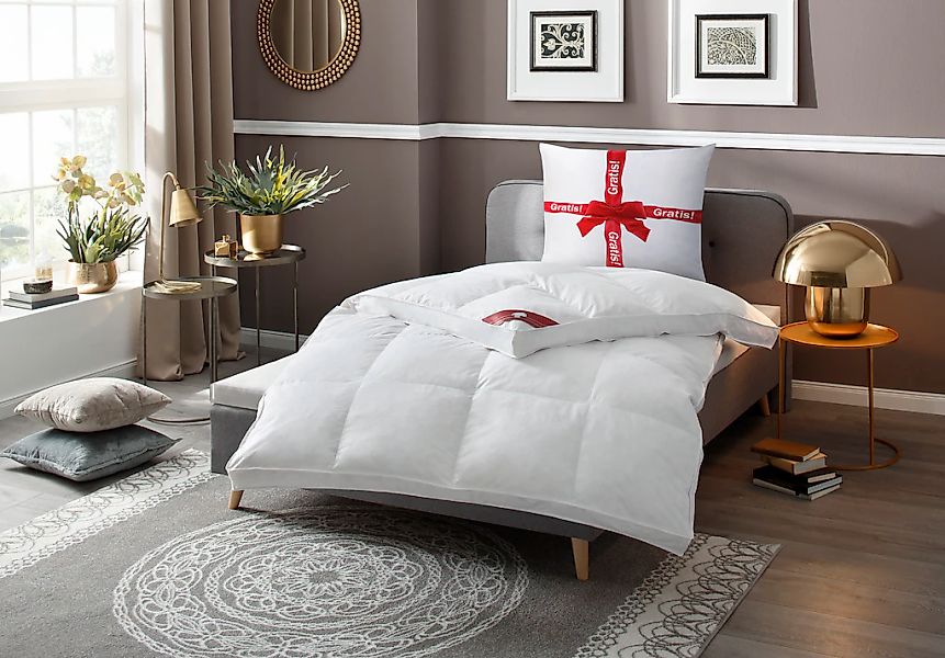 RIBECO Federbettdecke "Emily" warm Füllung 80Federnund20Daunen 1 Stk. tlg. günstig online kaufen