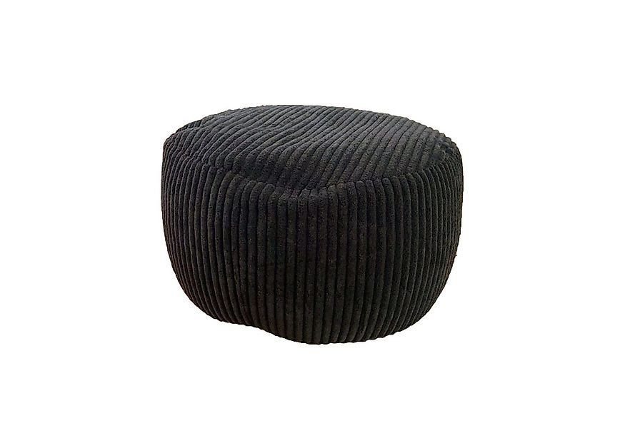 relaxdays Pouf mit Cordbezug, schwarz günstig online kaufen