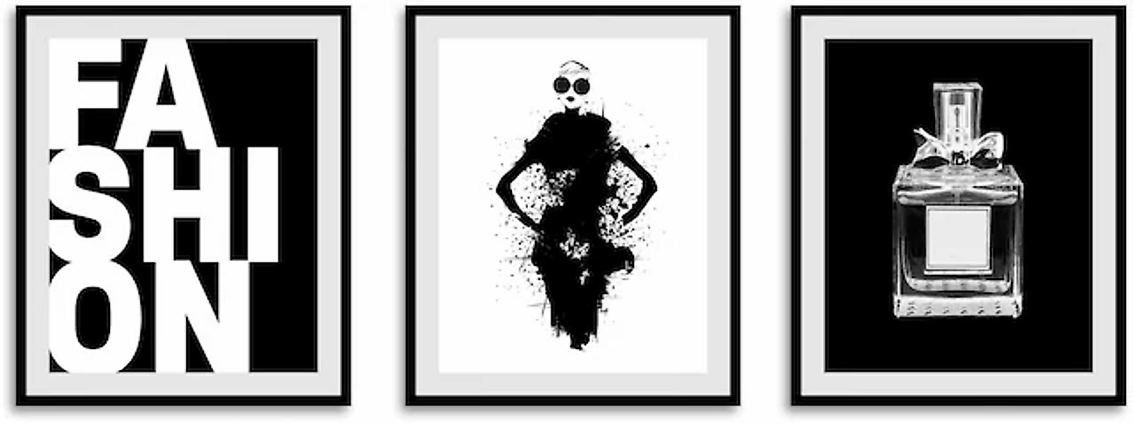 queence Bild »Fashionista«, Schriftzug-Schwarz-Weiß-Fashion-Mode-Magazincov günstig online kaufen