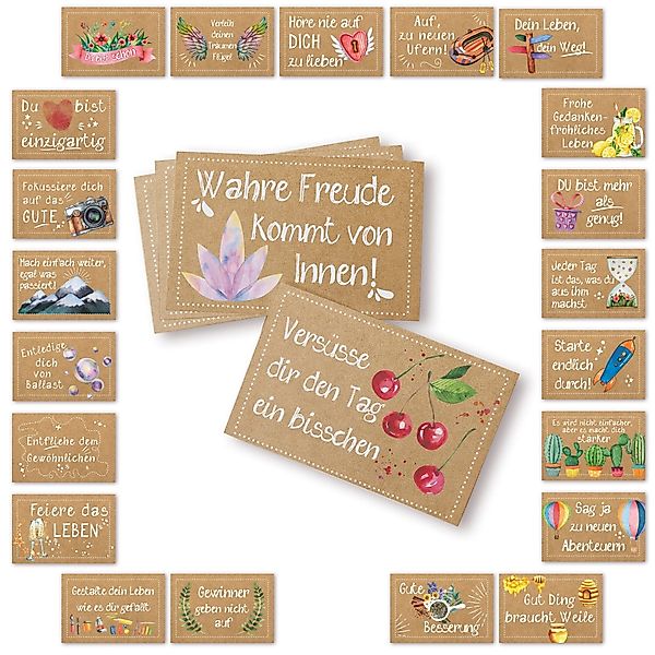 Logbuch-Verlag Dekofigur 24 kleine Sprüche Karten günstig online kaufen
