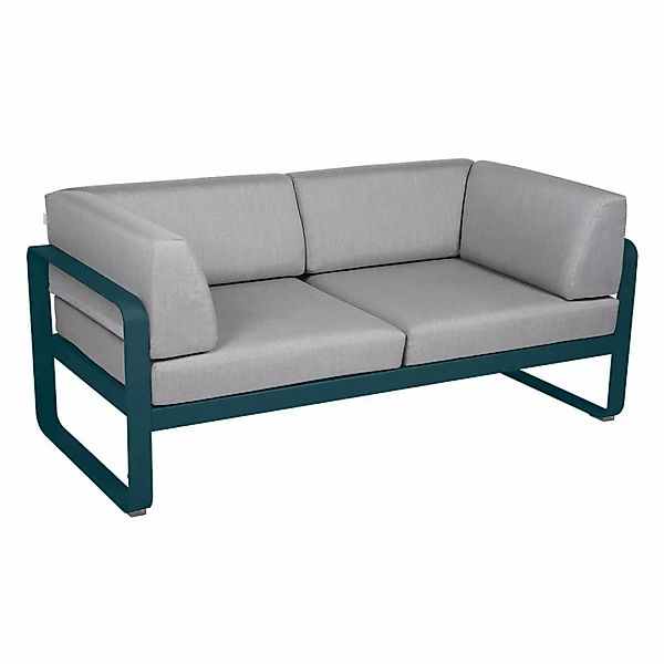 Bellevie 2-Sitzer Club Sofa 21 Acapulcoblau 79 Flanellgrau günstig online kaufen