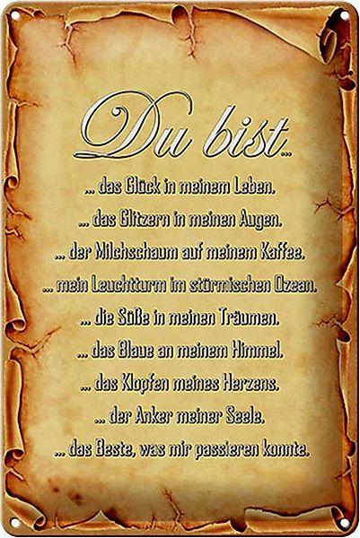 Hebold Metallschild Schild Blech 20x30cm - Made in Germany - Spruch Du bist günstig online kaufen