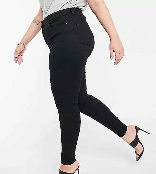 Yours – Schwarze Skinny-Jeans günstig online kaufen