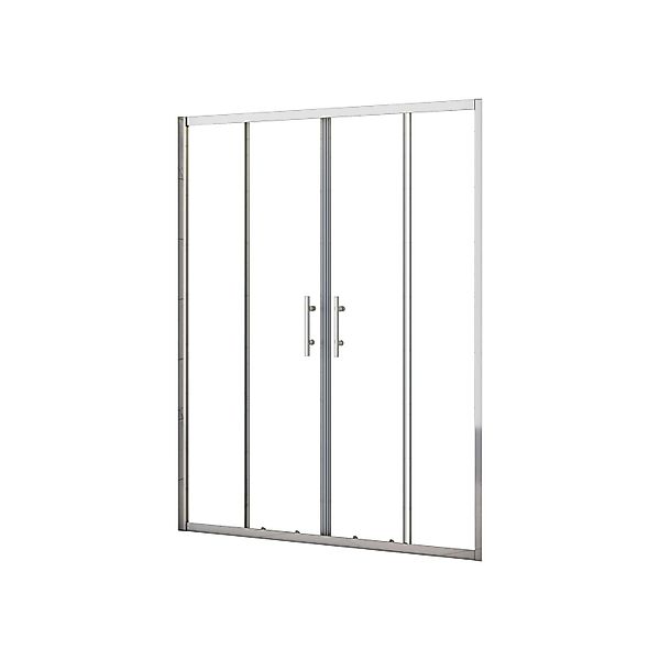 AICA Duschkabinen 140x190cm Nischentür Duschabtrennung Schiebetür ESG Siche günstig online kaufen