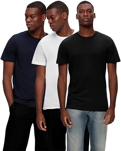 SELECTED HOMME T-Shirt Basic Shirts mit Rundhalsausschnitt im 3er Pack günstig online kaufen