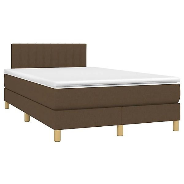 vidaXL Boxspringbett mit Matratze & LED Dunkelbraun 120x200 cm Stoff 313386 günstig online kaufen