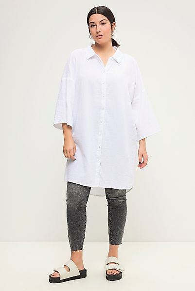 Studio Untold Hemdbluse Long-Musselinhemd oversized Hemdkragen günstig online kaufen