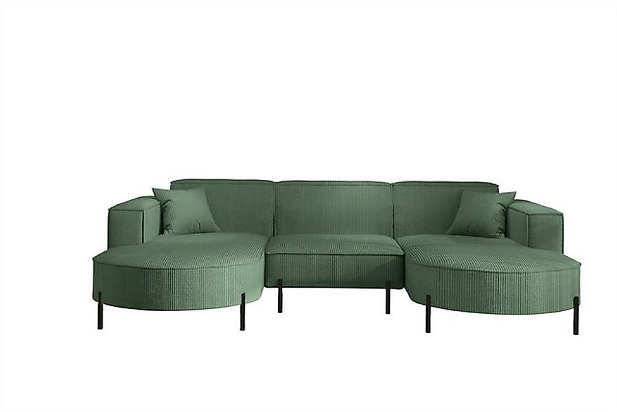 Fun Möbel Wohnlandschaft Sofa U-Form VALENCIA in Stoff, Für Saugroboter gee günstig online kaufen