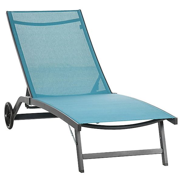 Outsunny Sonnenliege blau Aluminium B/H/L: ca. 165x102x66 cm günstig online kaufen