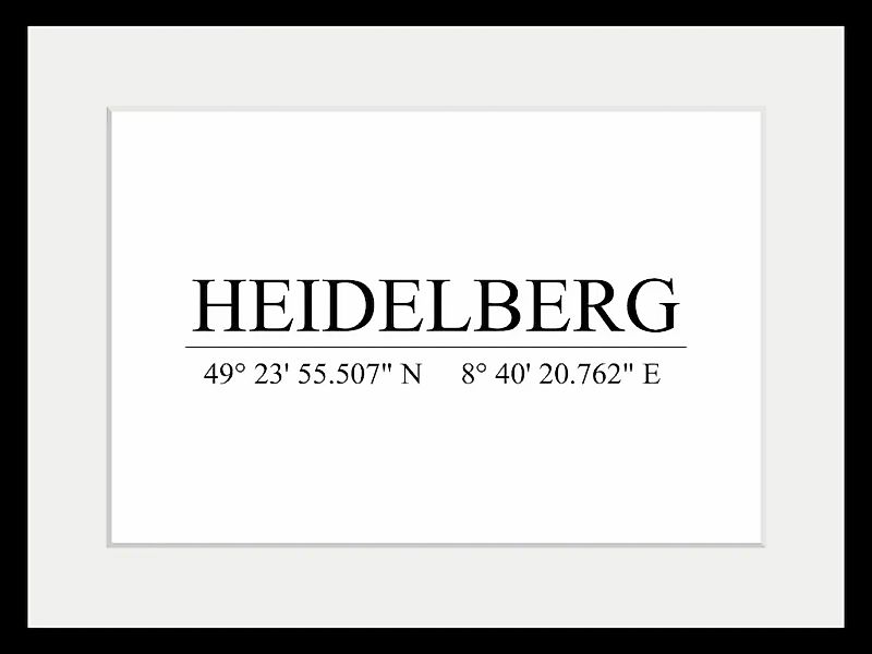 queence Bild »Heidelberg«, Städte-Schriftzug-Deutschland-Stadt-Schwarz-Weiß günstig online kaufen