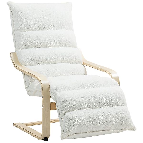 HOMCOM Relaxsessel Lounge-Sessel aus Birkenholz (gepolsterter günstig online kaufen