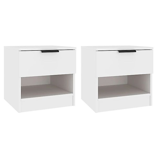 vidaXL Nachttische 2 Stk Weiß Holzwerkstoff Modell 4 günstig online kaufen