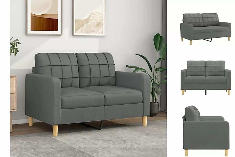 vidaXL Sofa 2-Sitzer-Sofa Couch Dunkelgrau 120 cm Stoff günstig online kaufen