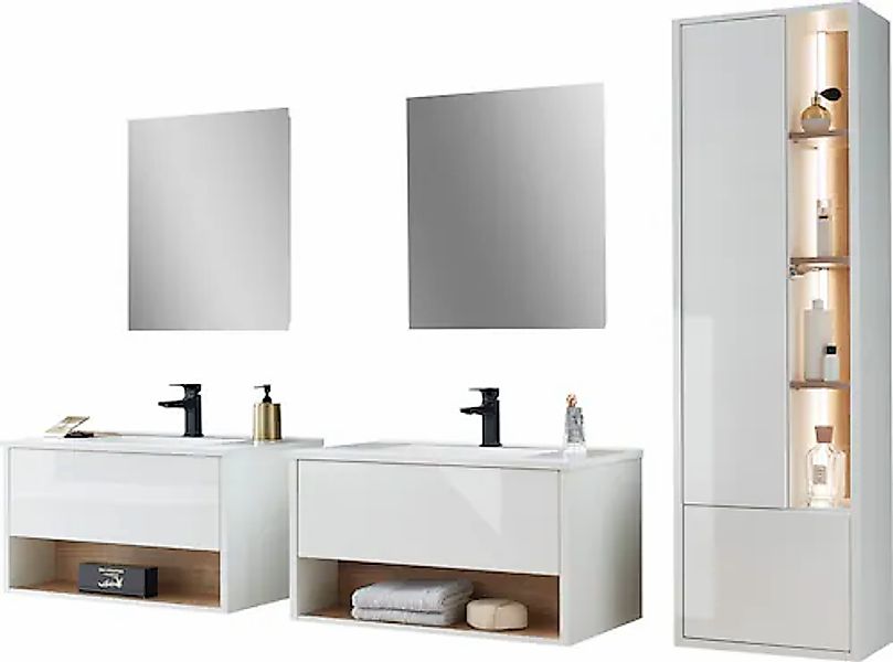 PLACES OF STYLE Badmöbel-Set »Studio Line, Bad im modernen Design, 5-teilig günstig online kaufen