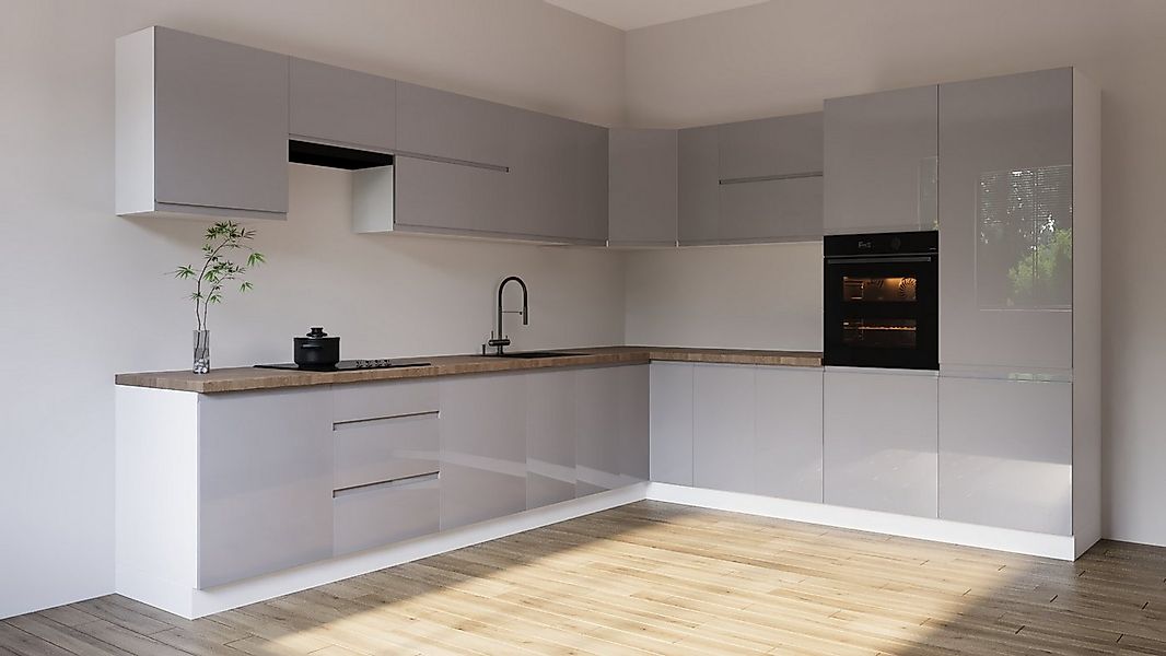 ROYAL24_MARKT Winkelküche K92-G350 - Aspen - Schlicht, funktional und elega günstig online kaufen