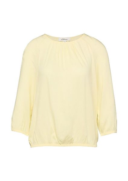 s.Oliver Kurzarmbluse Bluse Strukturierte Viskose-Bluse mit Raff-Details günstig online kaufen