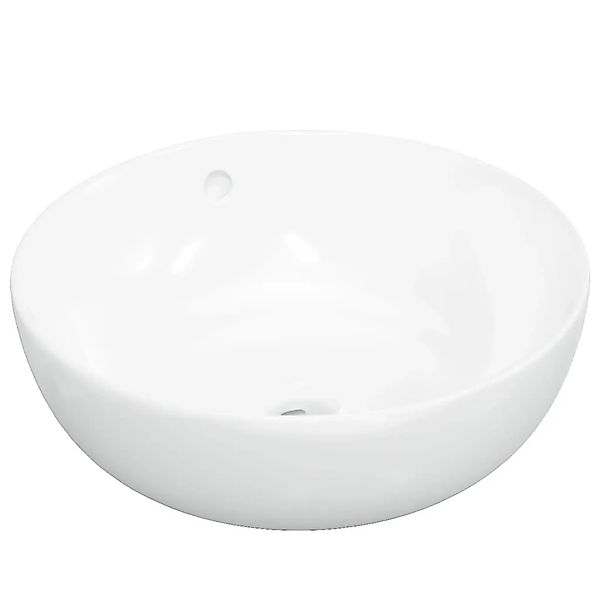 vidaXL Waschbecken Weiß 44x17 cm Keramik Rund 153342 günstig online kaufen