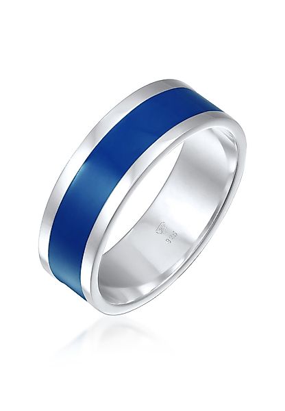Kuzzoi Silberring Herren Bandring Emaille Casual günstig online kaufen