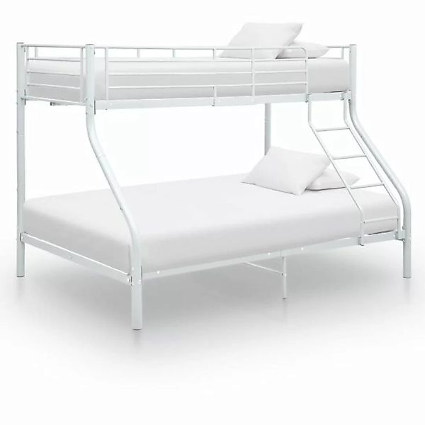 furnicato Bett Etagenbettgestell Weiß Metall 140x200 cm/90x200 cm günstig online kaufen