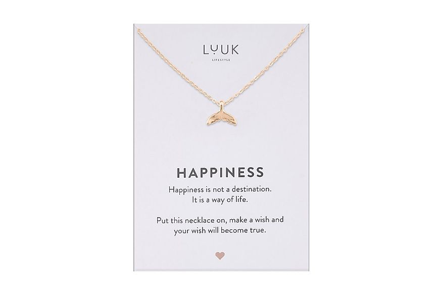 LUUK LIFESTYLE Kette mit Anhänger Walflossen, mit HAPPINESS Spruchkarte, mi günstig online kaufen