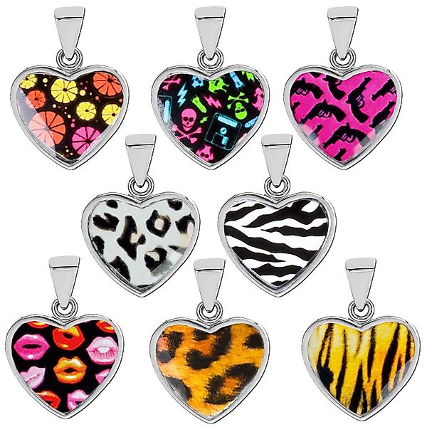viva-adorno Herzanhänger Kettenanhänger Edelstahl mit buntem günstig online kaufen