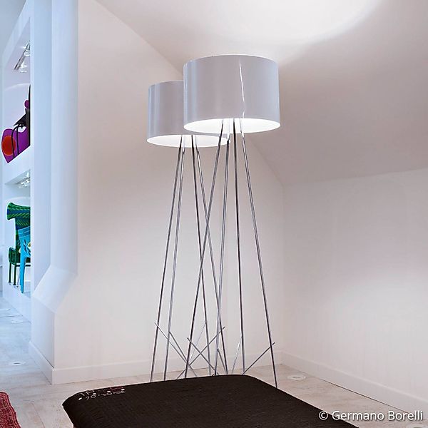 FLOS RAY F2 - Stehleuchte transparenter Glasschirm günstig online kaufen